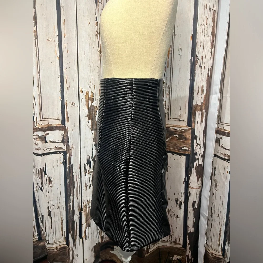 AKIRA Black and Silver Pencil Skirt - Picture 4 of 8